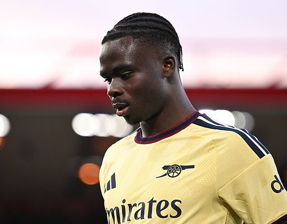 Bukayo Saka of Arsenal during the Premier League 2026/27 match between Nottingham Forest FC an