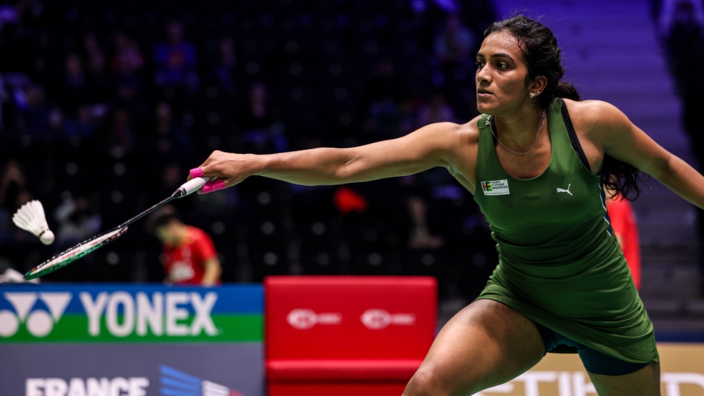 Indian shuttler PV Sindhu in action at French Open 2026. (Badminton Photo)