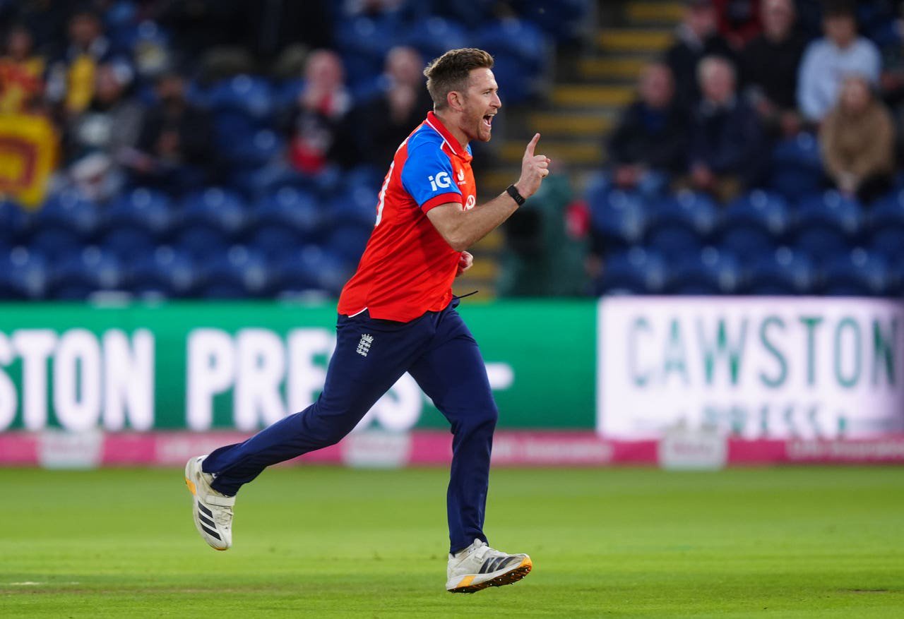 Liam Dawson celebrates a wicket