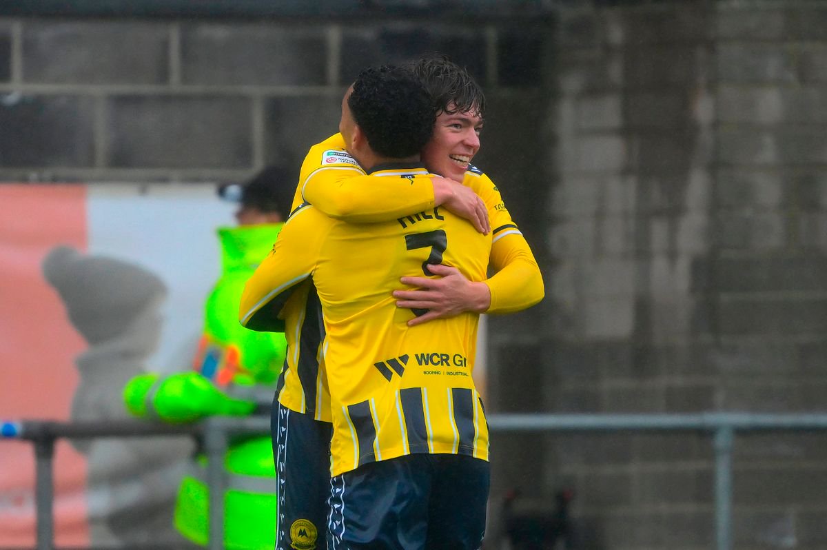 Own Goal celebrations for Torquay United during the National League South match between Torquay United and Maidstone United at Plainmoor, Torquay on Saturday 24th October 2026 - PHOTO: Frankie OKeeffe/PPAUK