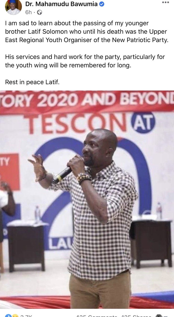 Sad news as Dr. Bawumia loses “younger brother”. 49