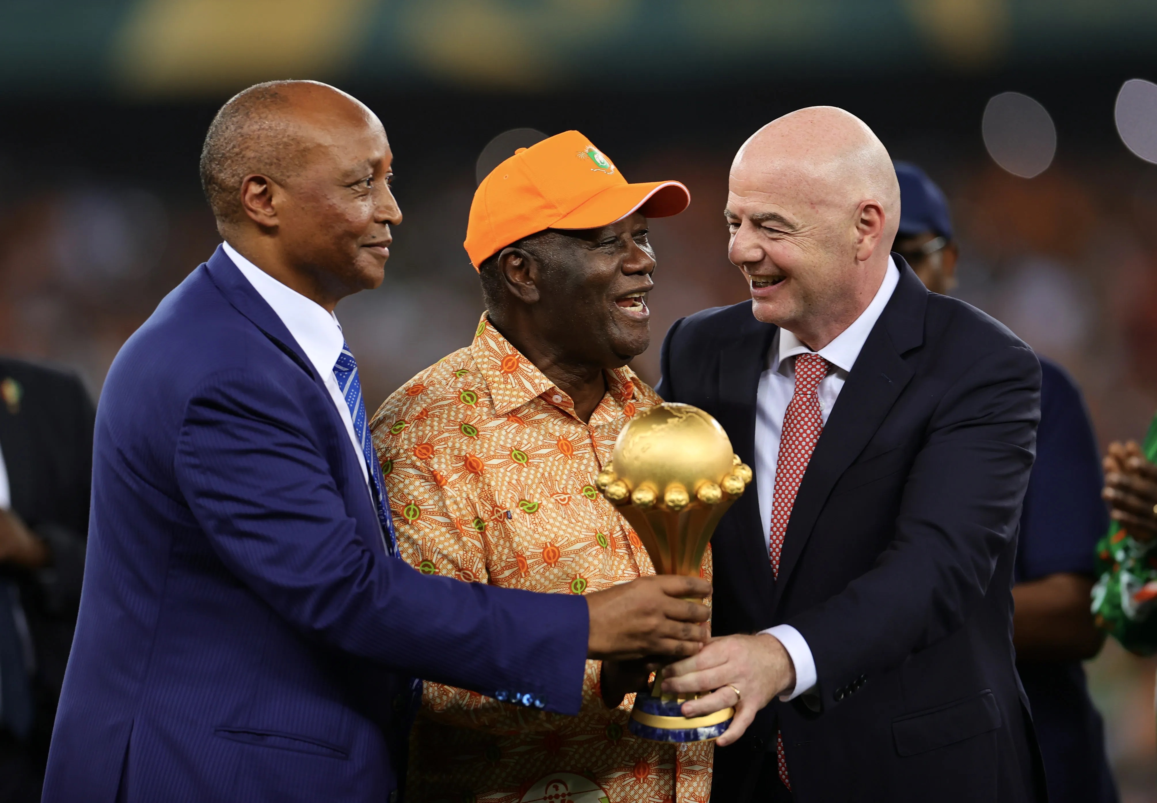 Patrice Motsepe, Alassane Ouattara, Gianni Infantino