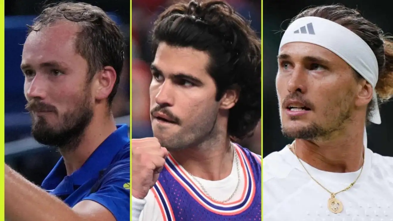Daniil Medvedev, Carlos Alcaraz and Alexander Zverev