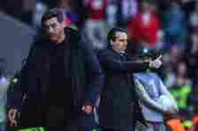 Paulo Fonseca, coach of LOSC Lille, and Unai Emery, coach of Aston Villa FC, are attending the UEFA Europa Conference League quarter-final second l...