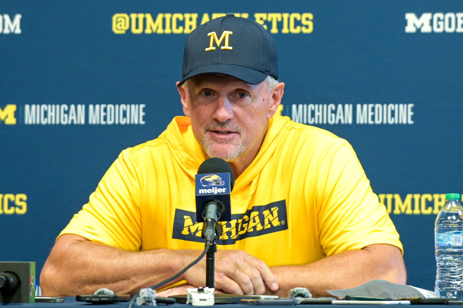 Coach Kyle Whittingham of the Michigan Wolverines.