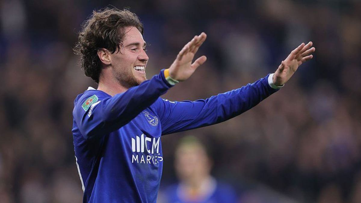 Hayden Hackney celebrates scoring for Everton against Newcastle