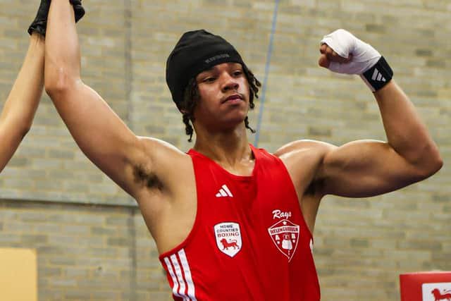 Wellingborough ABC's Leighton Forbes is declared the national title winner
