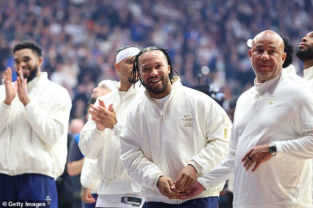 The Knicks stars presented with their rings after winning the NBA Championship last season