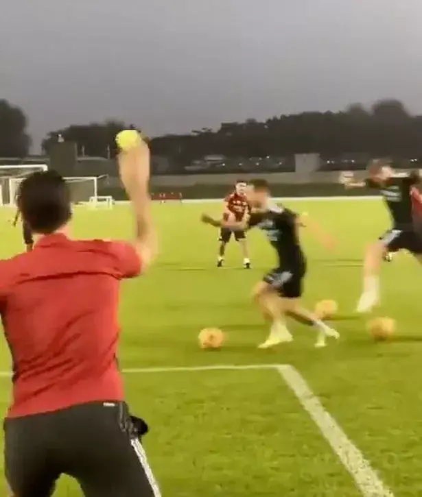 Arteta and his staff threw tennis balls at the Arsenal players during a team bonding session