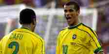 Rivaldo and Cafu in action for Brazil