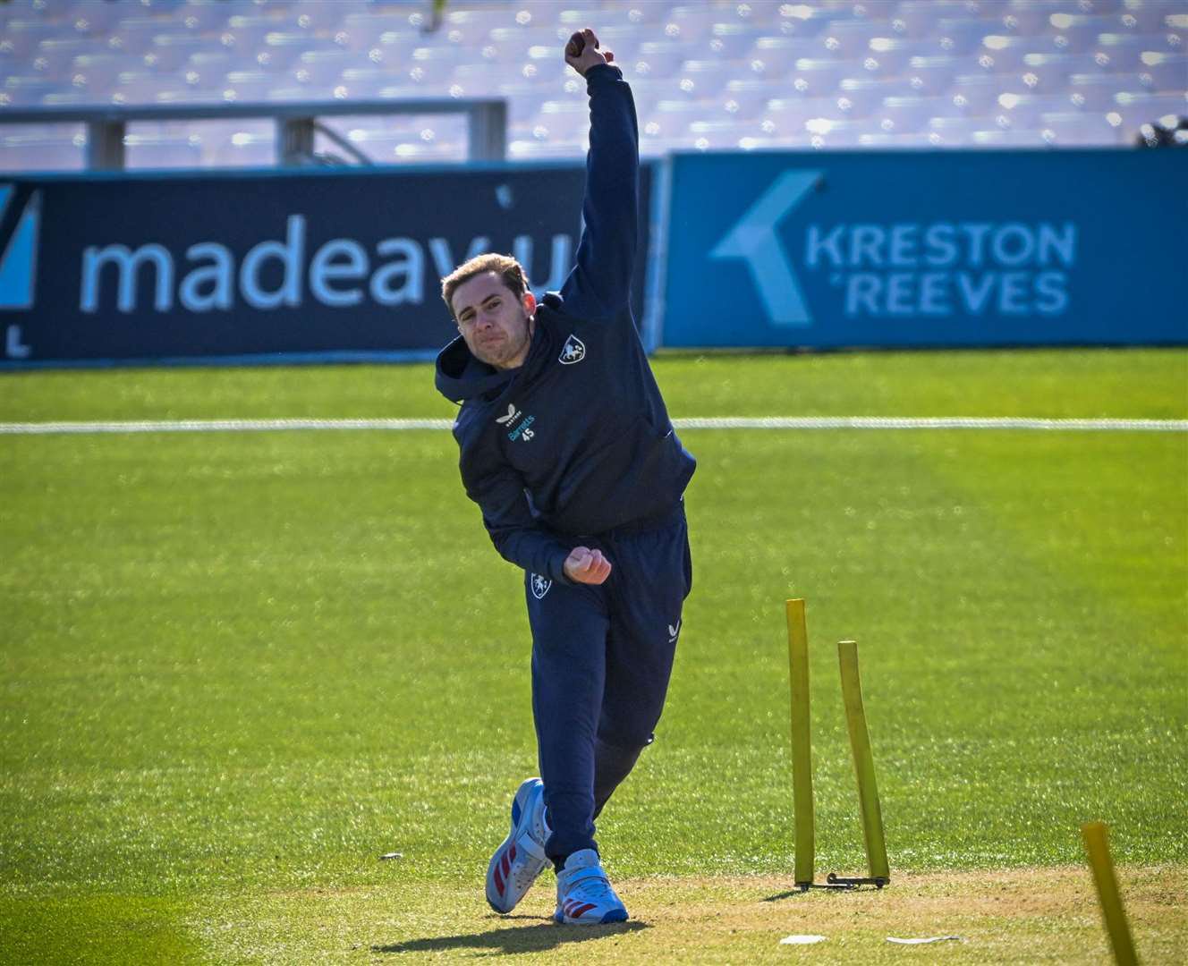 Kent’s Adam Hollioake insists the injury records of fast bowler Michael Cohen, who has hardly featured due to injury in his first two years at the county, alongside the fitness record of Matt Quinn, has been carefully considered. Photo: Stuart Watson