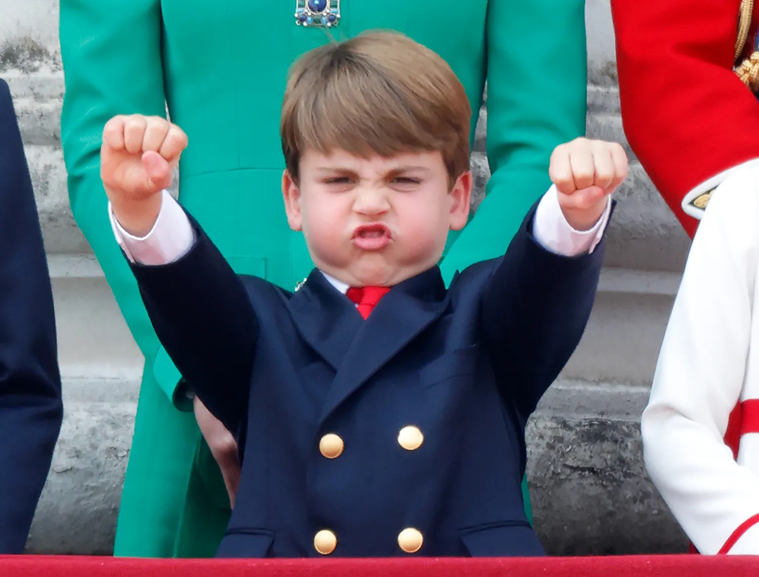 Prince Louis making one of his famous silly faces on June 17, 2023.