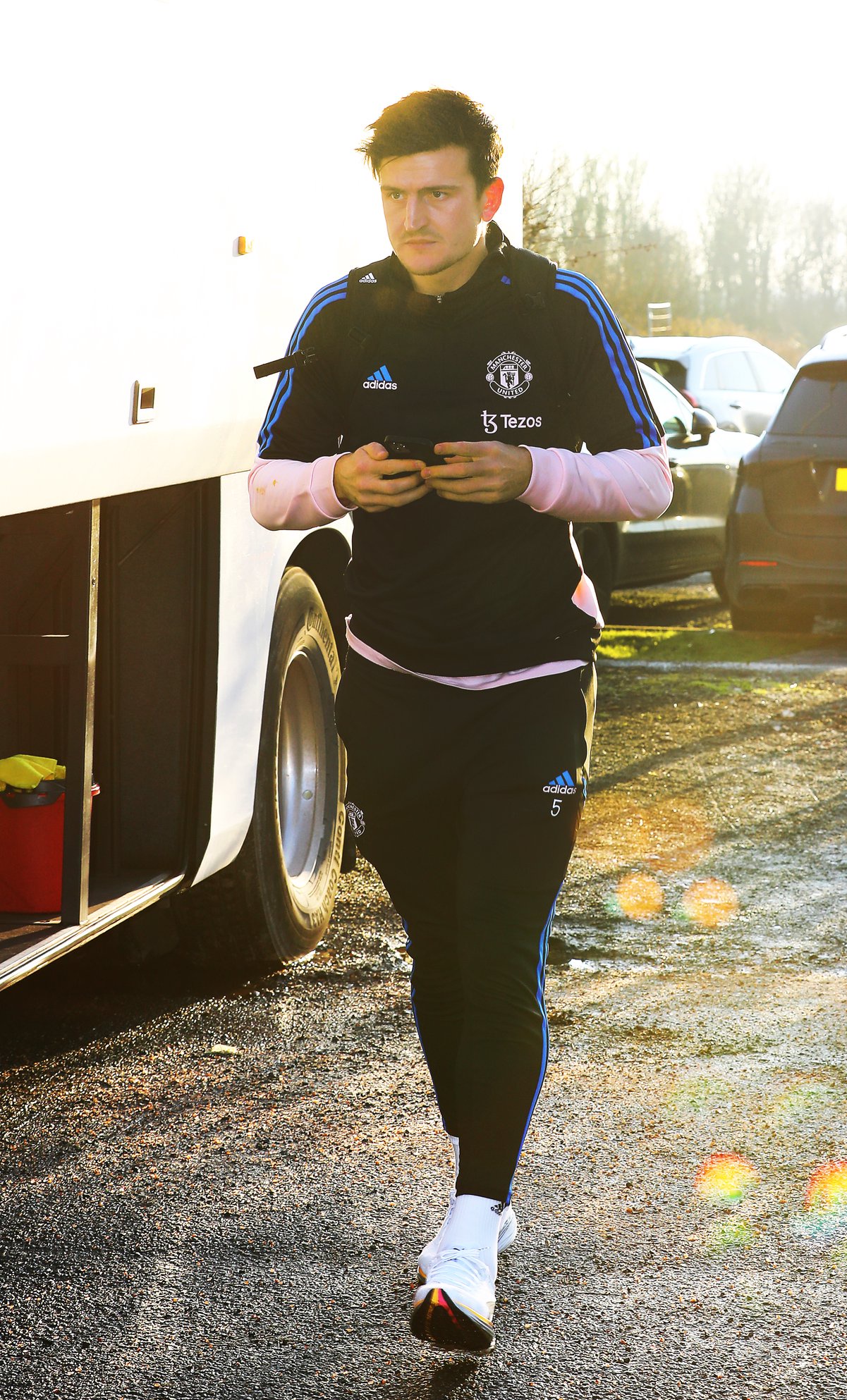 Harry Maguire didn't require a coat despite the bitter cold