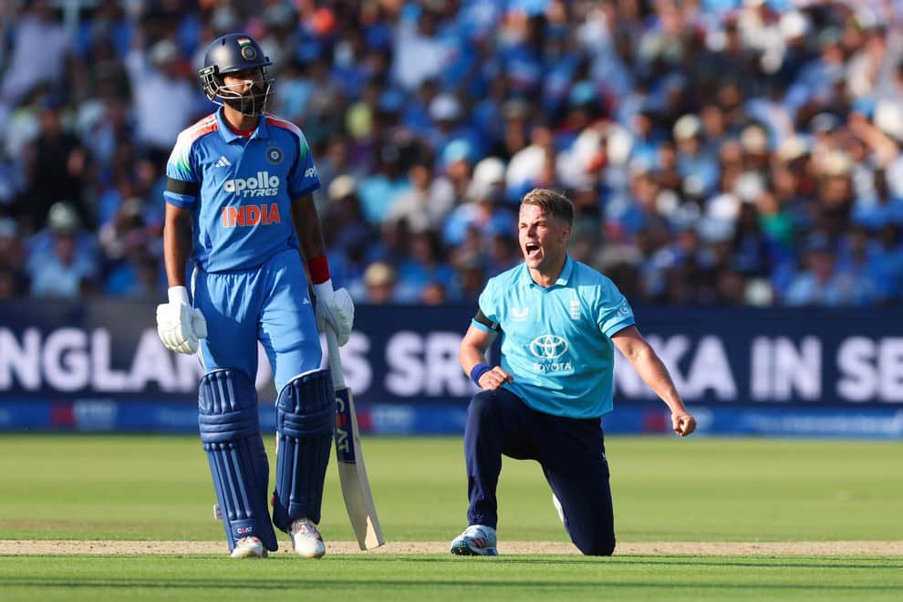 GOT HIM: England's Sam Curran celebrates the wicket of India's Shreyas Iyer at Lord's on Sundayn. Picture: Steven Paston/PA.