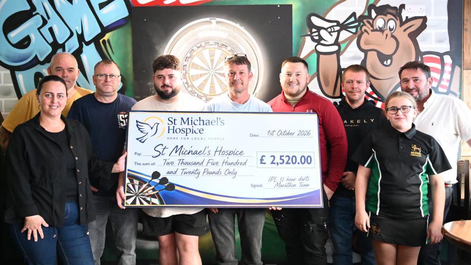 Darts players raised £2,520 for St Michael's Hospice while taking part in a gruelling marathon! <i>(Image: St Michael's Hospice)</i>