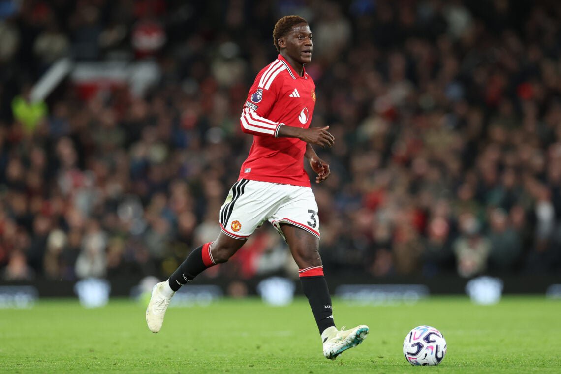 Kobbie Mainoo playing against Tottenham