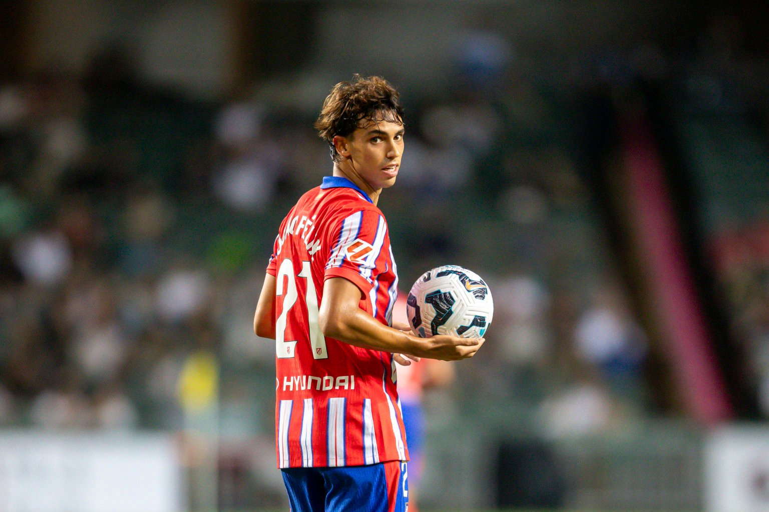 Joao Felix of Atletico de Madrid reacts during the match between Kitchee and Atletico de Madrid - BOC Life Cup at Hong Kong Stadium on August 7, 20...