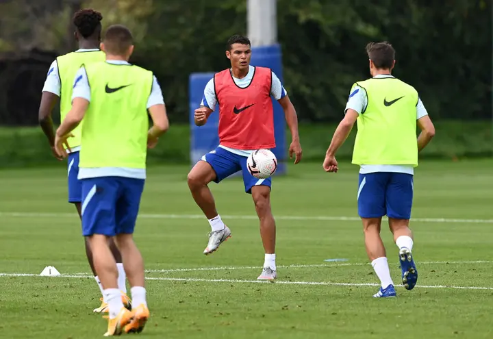 Thiago Silva joins Chelsea teammates in training since his move from PSG