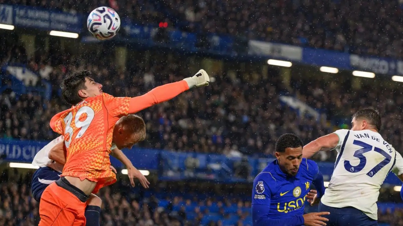 Mike Penders punches the ball into his own net as Chelsea lose 2-0 to Tottenham