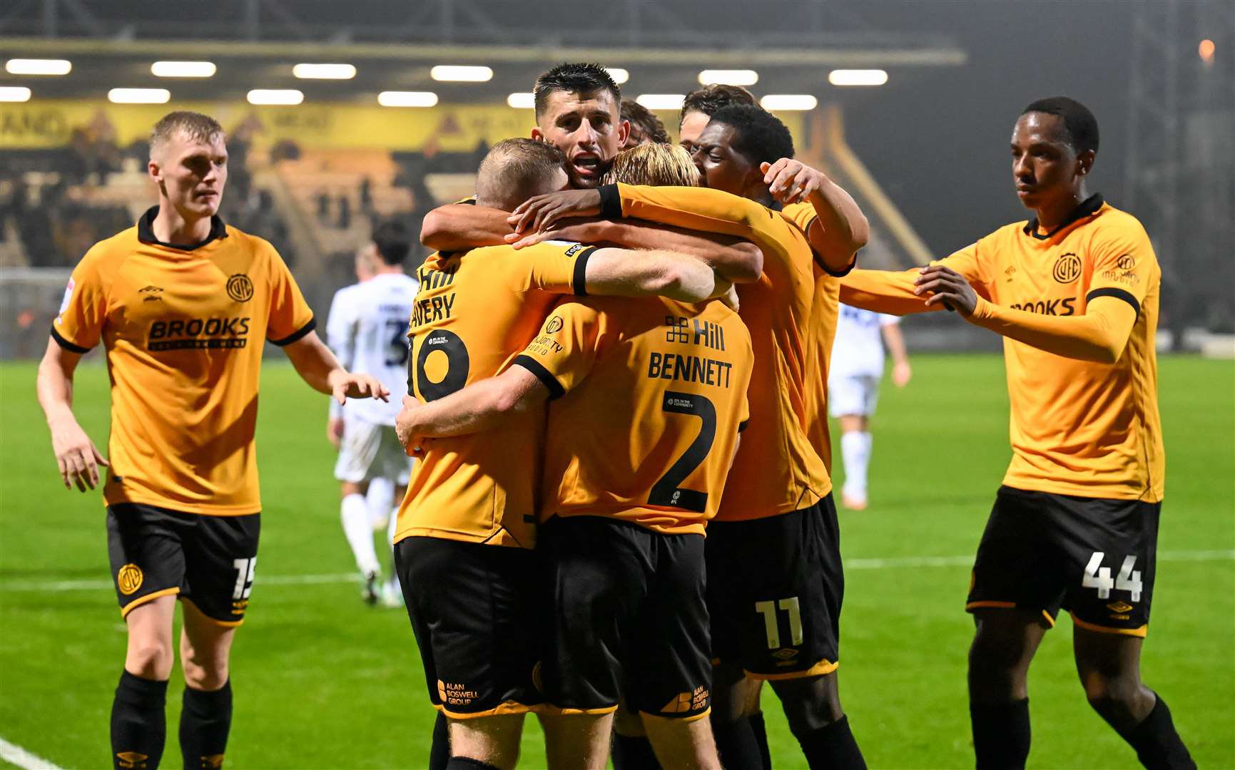 Cambridge United, pictured celebrating a late equaliser against Wycombe Wanderers on Tuesday, will host Plymouth Argyle this weekend. Picture: Simon Lankester