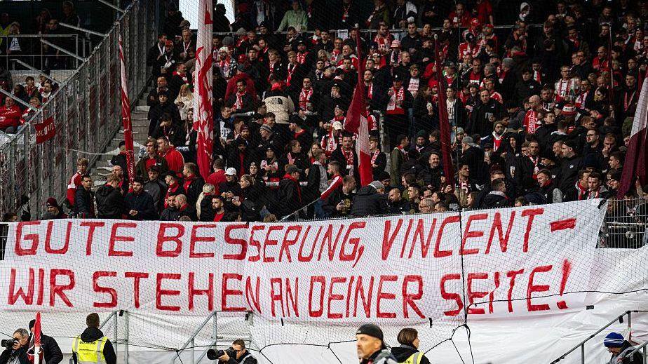 The Bayern fans paid tribute to manager Vincent Kompany