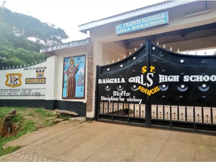 Best high schools in Nyanza region. Image showing rang'ala girls beautiful gate.