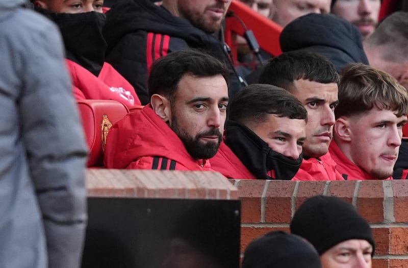 Manchester United’s Bruno Fernandes was left on the substitutes’ bench for the Bournemouth game