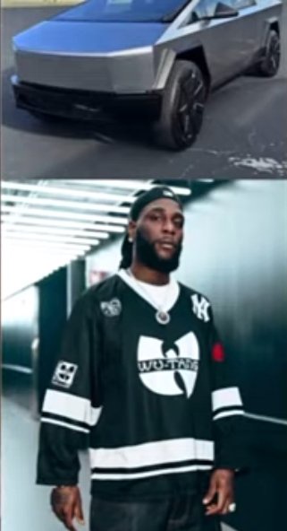 Burna Boy Spotted Behind the Wheel of a Tesla Cybertruck in the Streets of the US