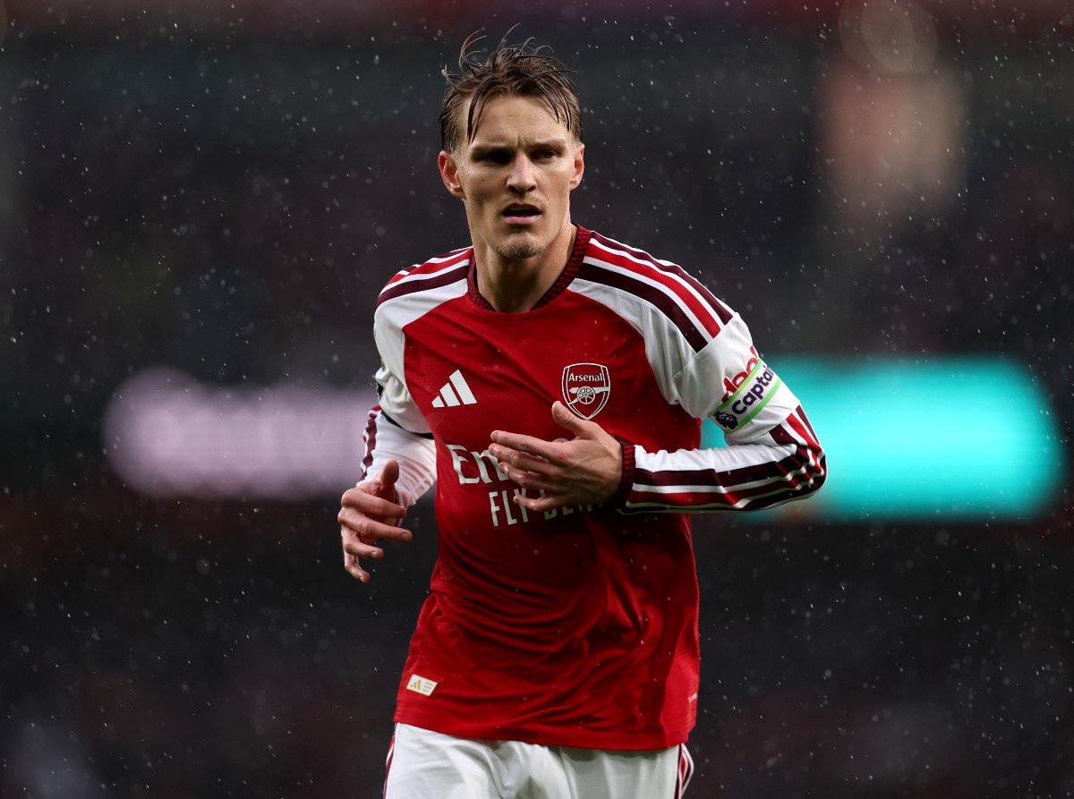 Martin Odegaard in action for Arsenal