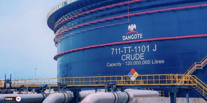 Dangote Refinery crude oil tank