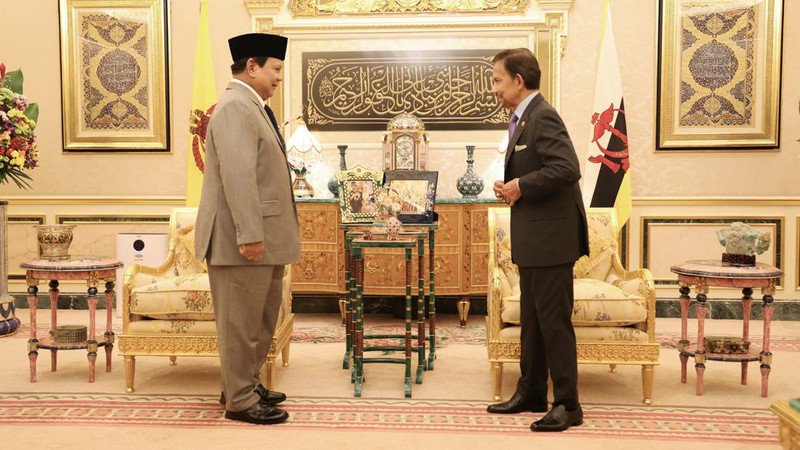 Temui Sultan Hassanal Bolkiah, Prabowo Undang Perwira Brunei Darussalam Belajar di Universitas Pertahanan. (Dok Tim Media Prabowo Subianto)