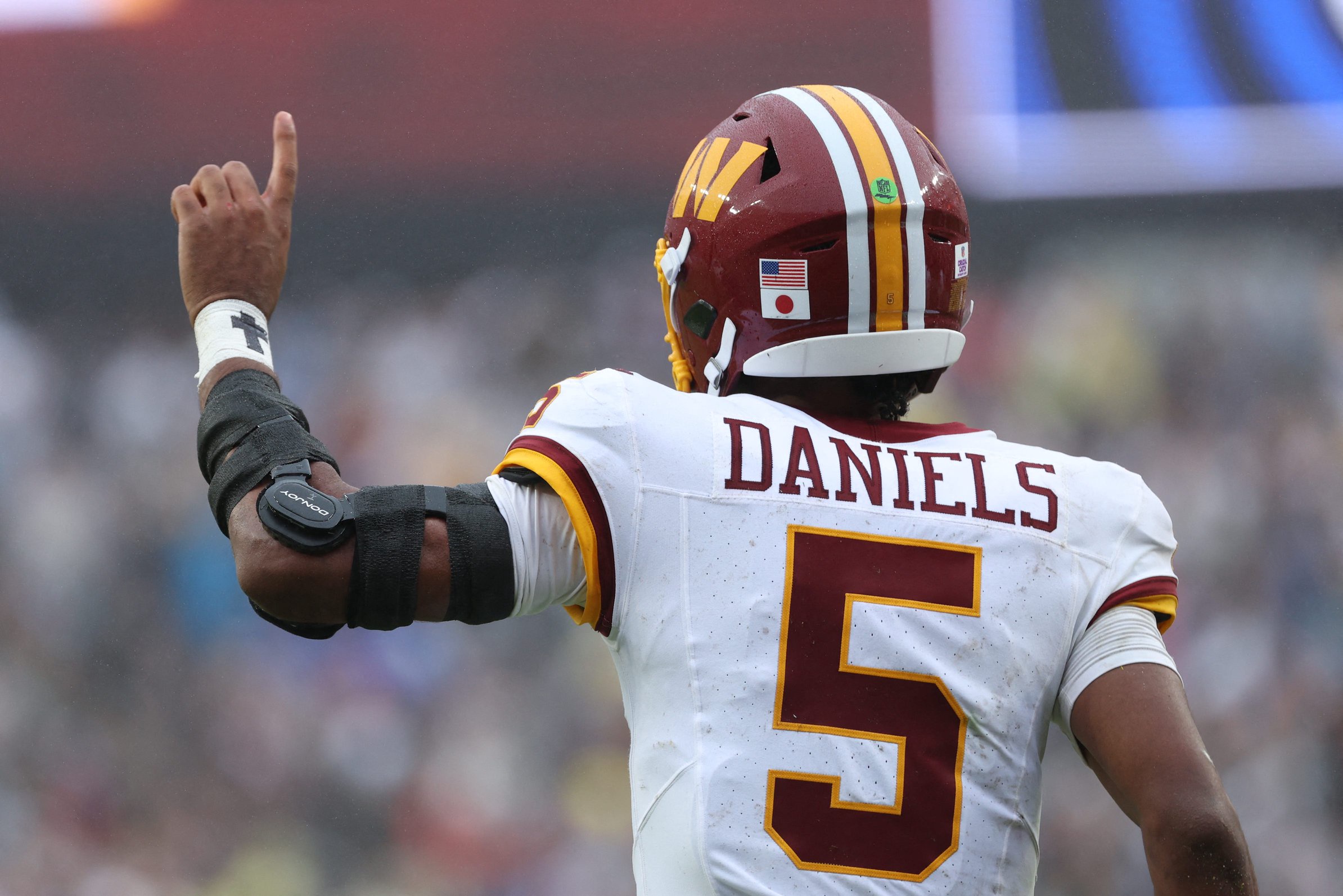 Washington Commanders quarterback Jayden Daniels.