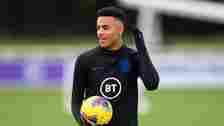 England's Mason Greenwood during the training session at St George's Park, Burton