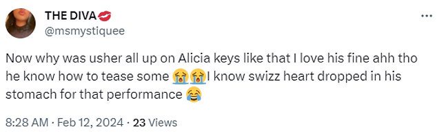 However, Keys' husband appeared unbothered and was very supportive of his wife