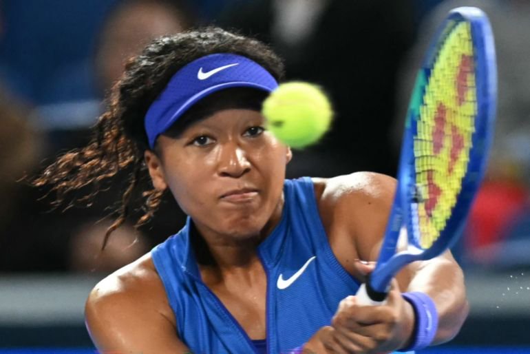 Naomi Osaka of Japan plays looks on during her round of 16 singles match against Mia Pohankova of Slovakia on day four of Toray Pan Pacific Open at Ariake Tennis Forest Park on October 29, 2026 in Tokyo