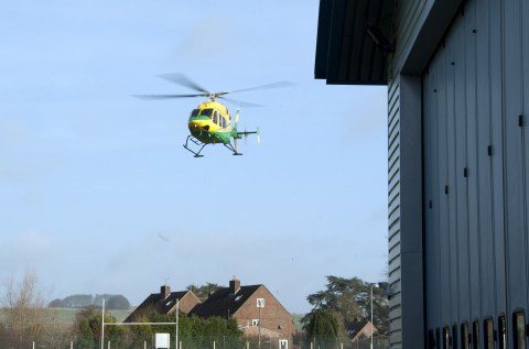 Mandatory Credit: Photo by Calyx/REX/Shutterstock (4375866o) Wiltshire Air Ambulance is flying a mission for the first time.  First working flight out of Devizes base.  Wiltshire Ambulance on its first mission, Britain - 09 Jan 2015