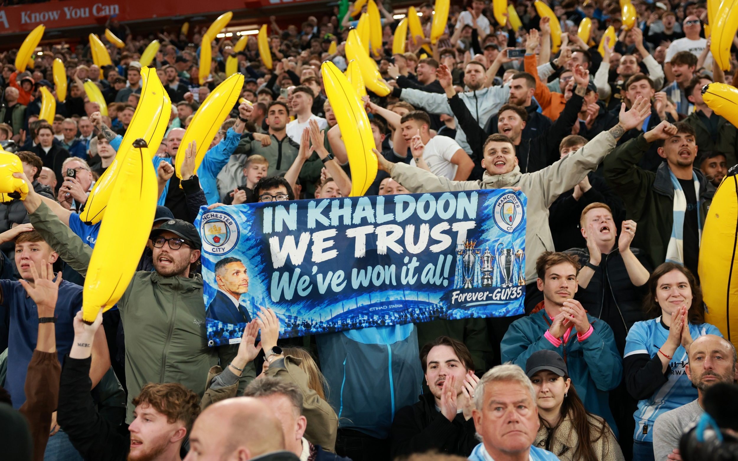 City's sea of bananas at Anfield