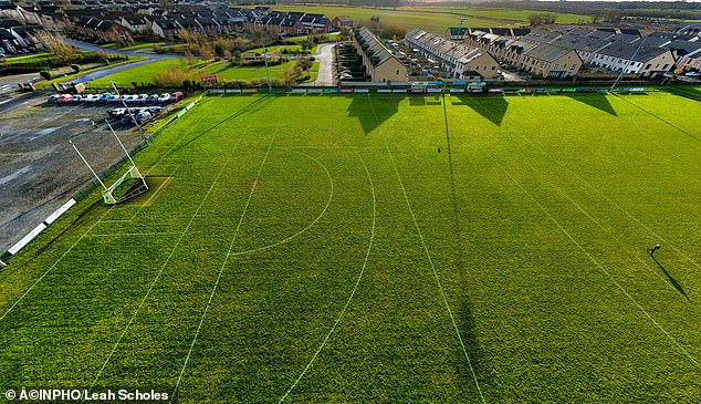A aerial view of Donaghmore Ashbourne GAA Club with the surrounding housing estates