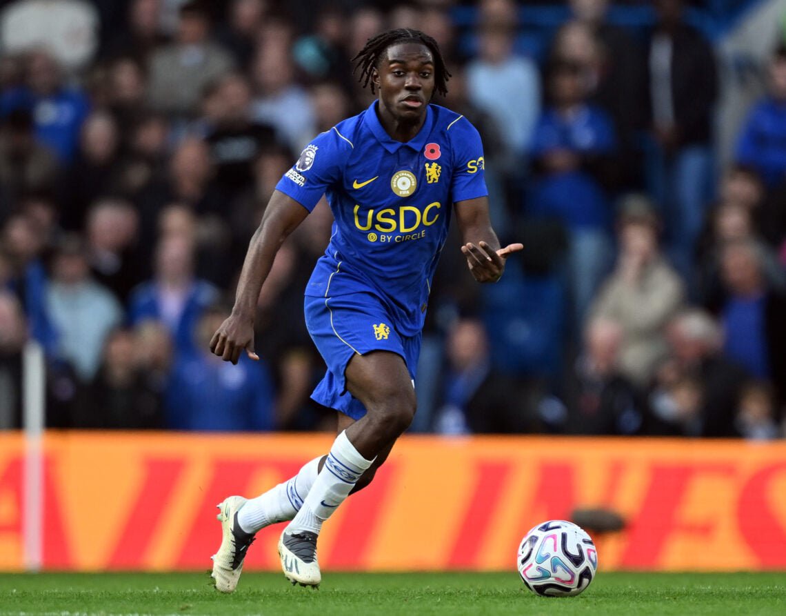 Romeo Lavia of Chelsea gestures as he runs