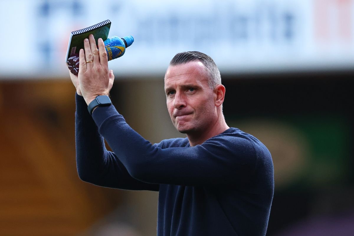 BRADFORD, ENGLAND - AUGUST 26: Nicky Hayen the head coach / manager of Burnley during the Vertu Trophy second round match between Bradford City and Burnley at Mbanq Valley Parade on August 26, 2026 in Bradford, England. (Photo by Robbie Jay Barratt - AMA/Getty Images)