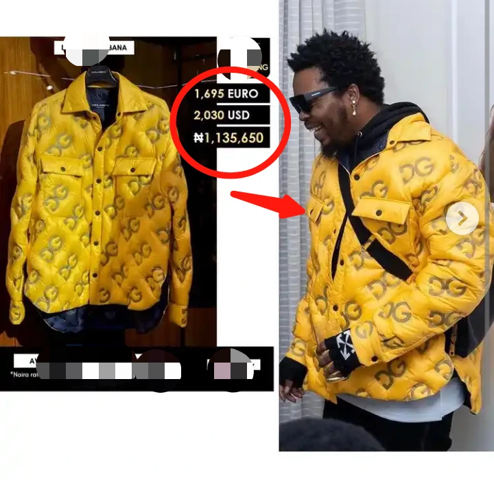 Fans React After Price Of The Yellow Jacket Olamide Wore To Mall Surfaced Online