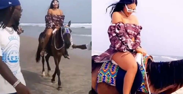 See my sweetie! Nigerian Singer Burna Boy gushes as his girlfriend Stefflon  Don rides a horse in #Ghana