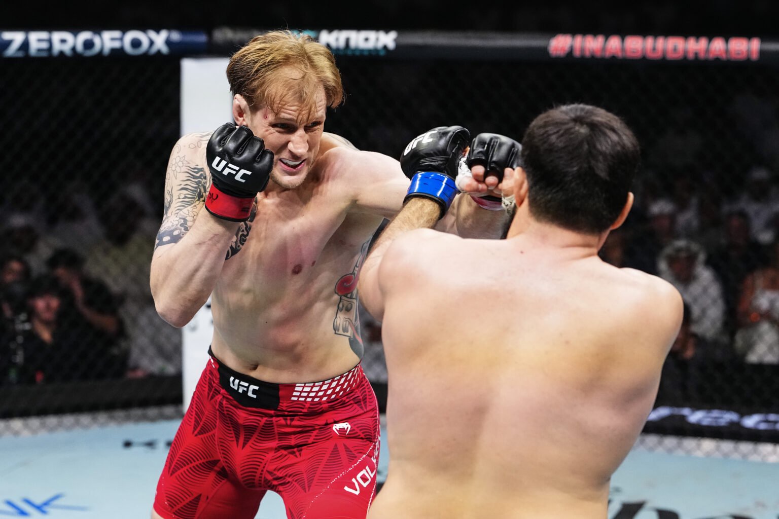 Alexander Volkov punches Rizvan Kuniev at UFC 333