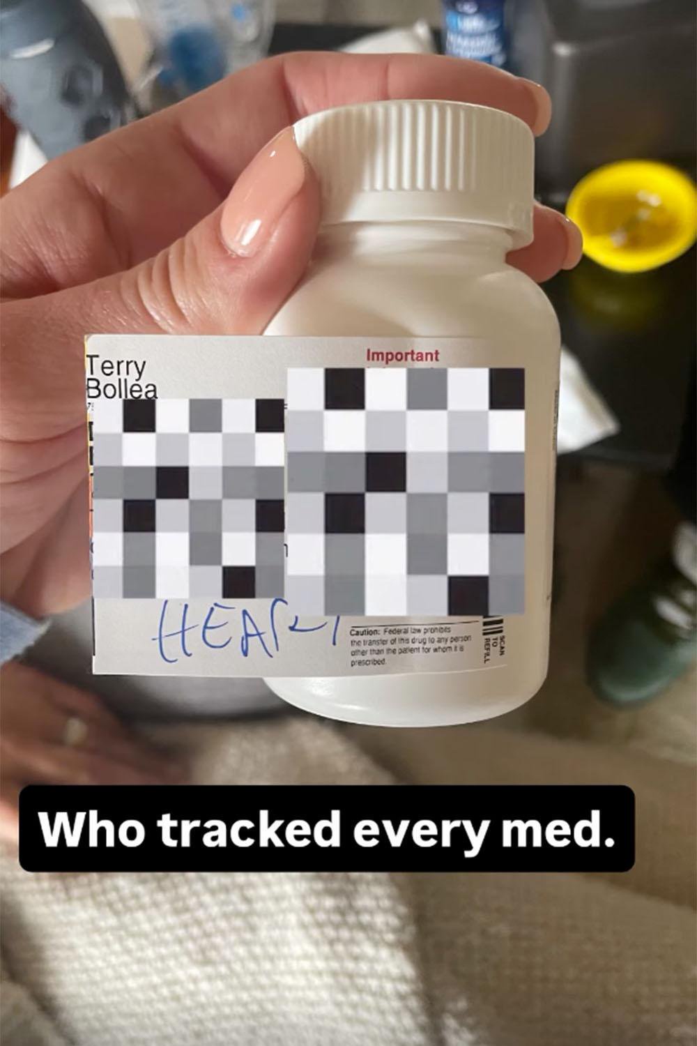 Brooke Hogan said she tracked her dad, Hulk Hogan's medications and shared an image of a pill body. 