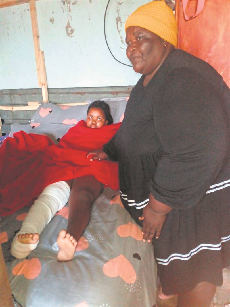 Nonceba Tholobadi said a car crashed into her shack around midnight, leaving her daughter Neliswa injured.     Photo by ­        Lulekwa Mbadamane