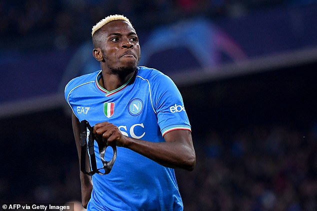 PSG have reportedly tabled a deal of around £84m to sign Napoli star Osimhen (pictured)