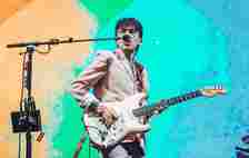 Declan McKenna performs on the Woodsies stage during day three of Glastonbury Festival 2024