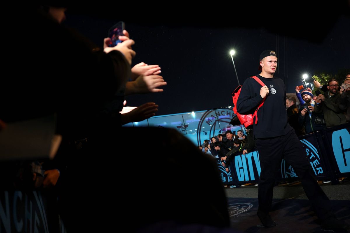 Erling Haaland was an unused substitute during Manchester City's 5-1 win vs AEK Athens