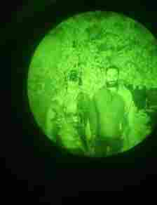 David Patrikarakos is the first journalist to embed with a special forces unit during a deep strike into Russia... he is seen here through a night-vision lens
