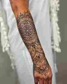 Impressive Arm Mandala Tattoo Design